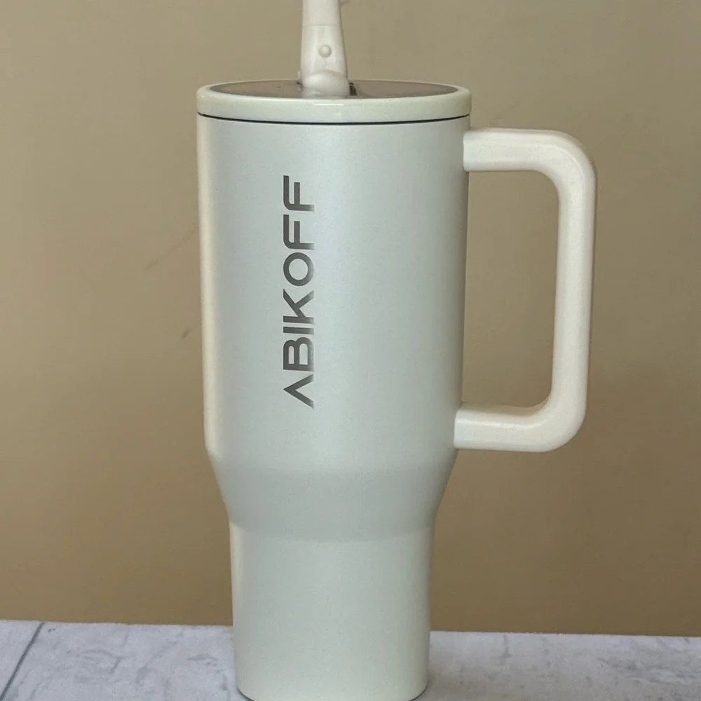 ABIKOFF 30oz  Cream stainless steel tumbler Mug
